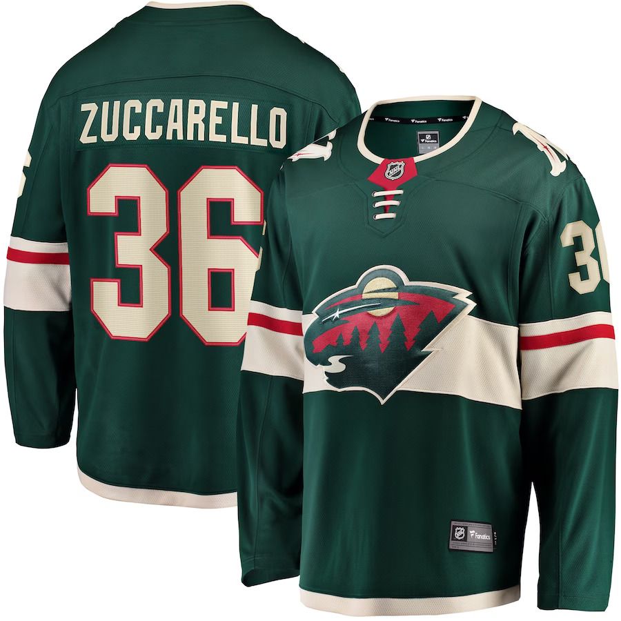Men Minnesota Wild #36 Mats Zuccarello Fanatics Branded Green Premier Breakaway Player NHL Jersey